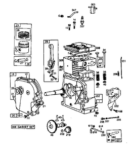 Crankcase Diagram and Parts List for 190400-190499 2925 - 2925 Briggs and Stratton Engine